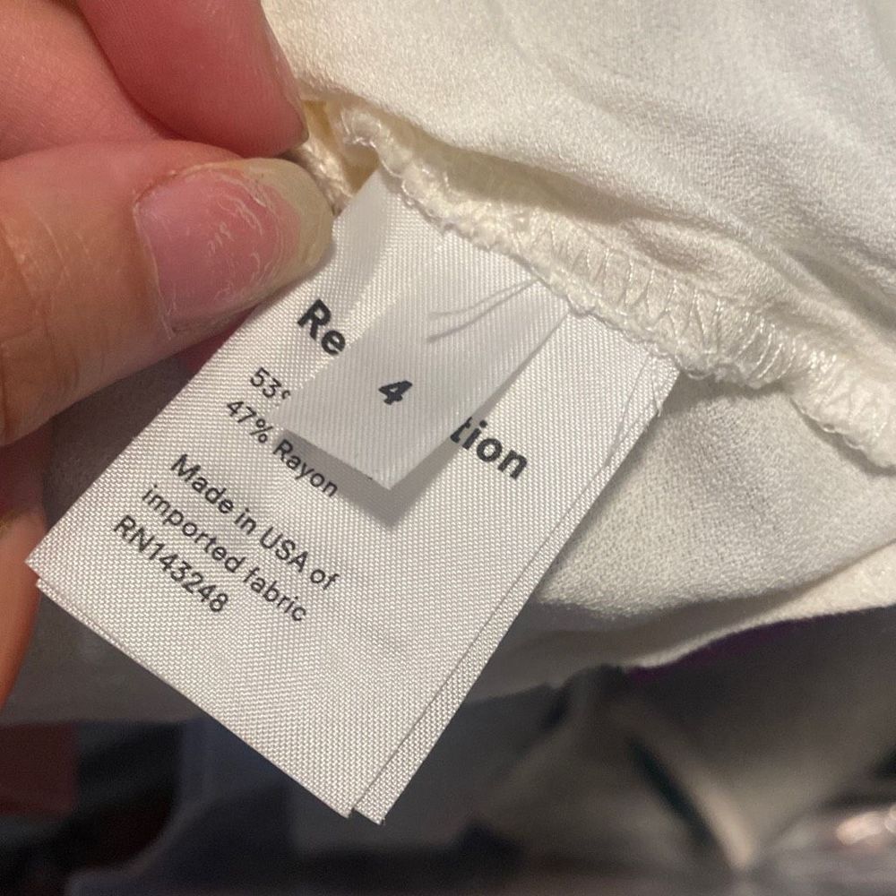 Reformation Cream Peplum Button Front With Puff T… - image 5